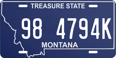 MT license plate 984794K