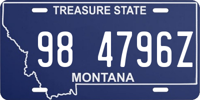 MT license plate 984796Z