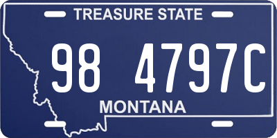 MT license plate 984797C