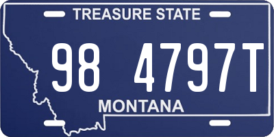 MT license plate 984797T