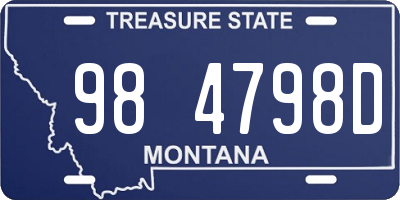 MT license plate 984798D