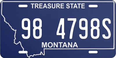 MT license plate 984798S