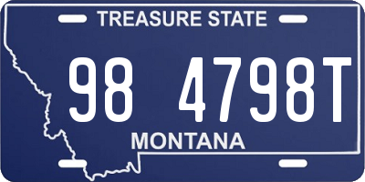 MT license plate 984798T