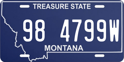 MT license plate 984799W