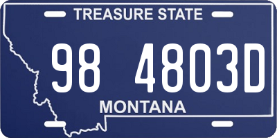 MT license plate 984803D