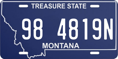 MT license plate 984819N