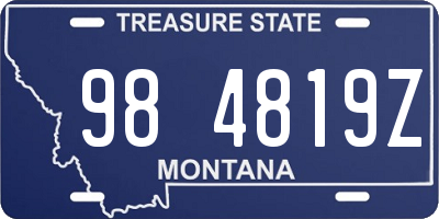 MT license plate 984819Z