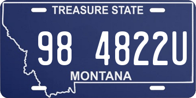 MT license plate 984822U