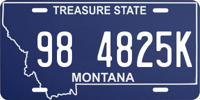 MT license plate 984825K