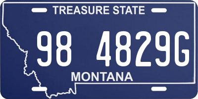 MT license plate 984829G