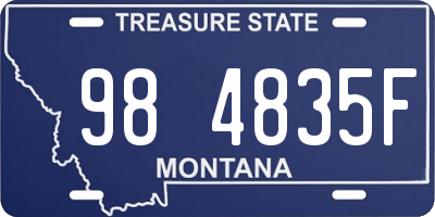 MT license plate 984835F
