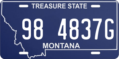 MT license plate 984837G