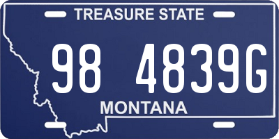 MT license plate 984839G