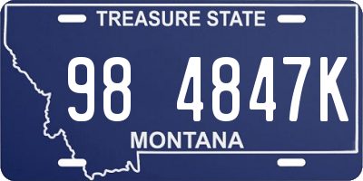 MT license plate 984847K