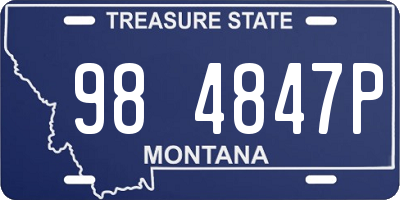 MT license plate 984847P