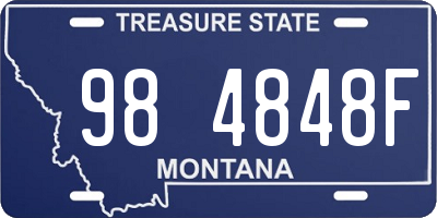 MT license plate 984848F