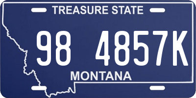 MT license plate 984857K