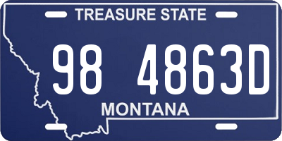 MT license plate 984863D