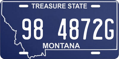 MT license plate 984872G