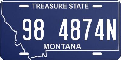 MT license plate 984874N