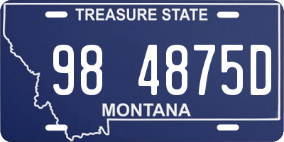 MT license plate 984875D