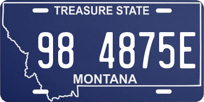 MT license plate 984875E