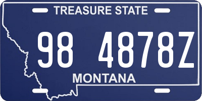 MT license plate 984878Z