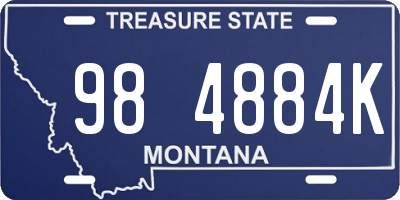 MT license plate 984884K