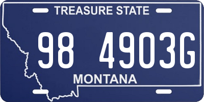 MT license plate 984903G
