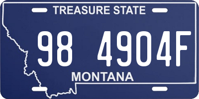 MT license plate 984904F