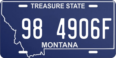 MT license plate 984906F