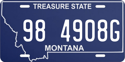 MT license plate 984908G