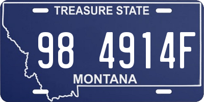 MT license plate 984914F