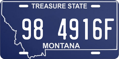 MT license plate 984916F