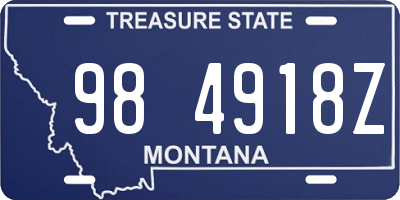 MT license plate 984918Z