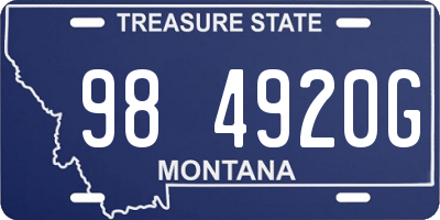 MT license plate 984920G