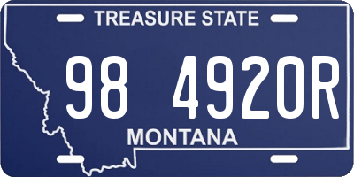 MT license plate 984920R