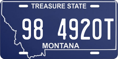 MT license plate 984920T