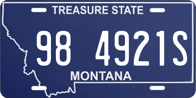 MT license plate 984921S