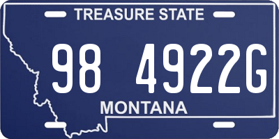 MT license plate 984922G