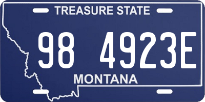 MT license plate 984923E