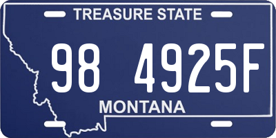 MT license plate 984925F