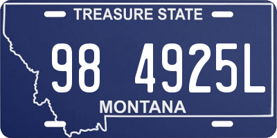 MT license plate 984925L