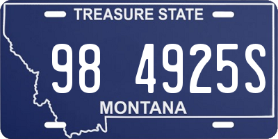 MT license plate 984925S