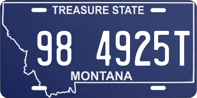 MT license plate 984925T