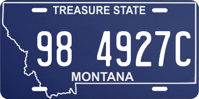 MT license plate 984927C