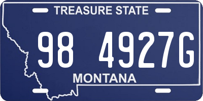 MT license plate 984927G