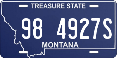 MT license plate 984927S