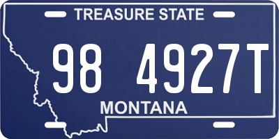 MT license plate 984927T