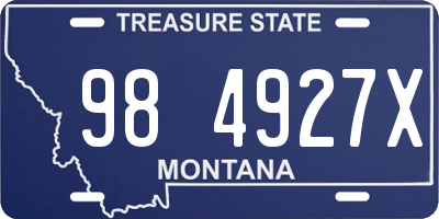 MT license plate 984927X